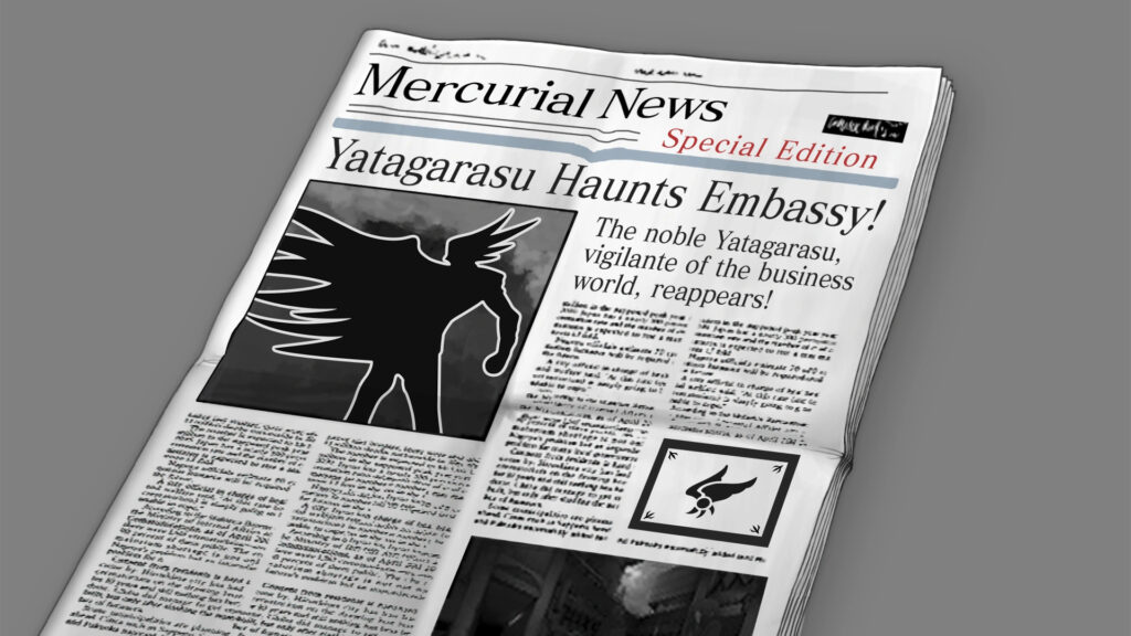 Ace Attorney, un article de journal sur le Yatagarasu