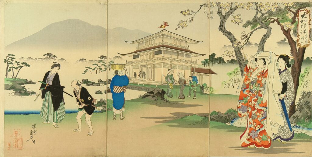Kinkaku-ji par Toyohara Chikanobu (1893)