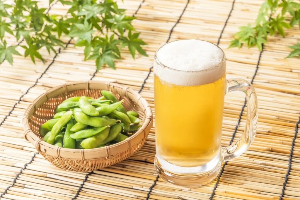 Edamame et bière